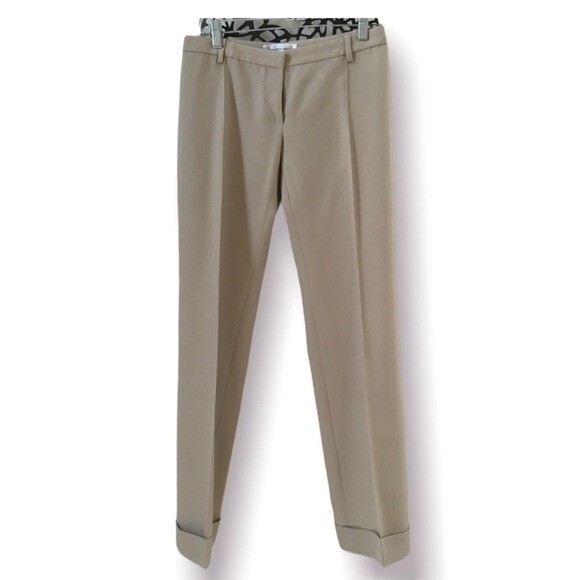 Balenciaga  Straight Leg Cuffed Trouser Pants in Creamy Tan 38 - Picture 1 of 13